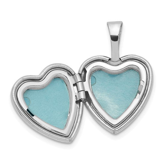 Sterling Silver Rhodium-plated and Diamond Daughter 12mm Heart Locket