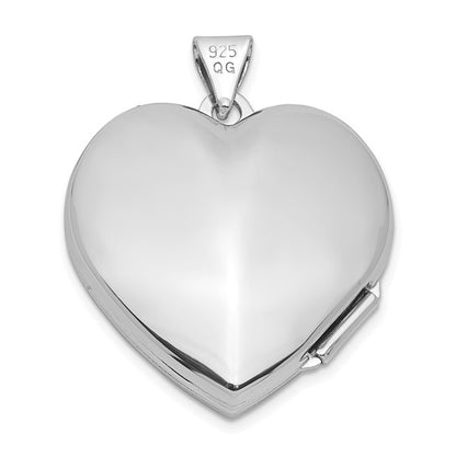 Sterling Silver Rhod-plated and Gold-tone Always In My Heart Dia Heart Locket