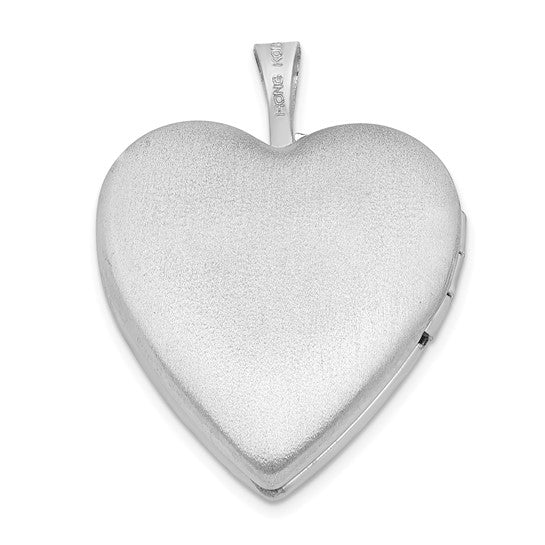 Sterling Silver Rhodium-plated Enameled Flowers and Butterfly Heart Locket