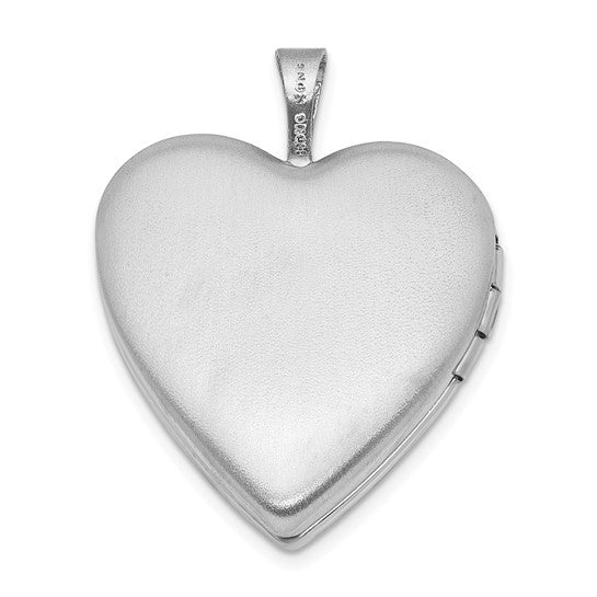 Sterling Silver Polished Crystal Double Hearts Heart Locket