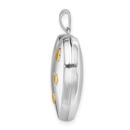 Sterling Silver Rhodium-plated with Gold-plating Heart Locket