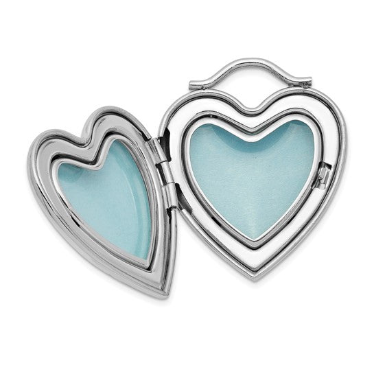 Sterling Silver Rhodium-plated Always On My Mind Forever In My Heart Locket