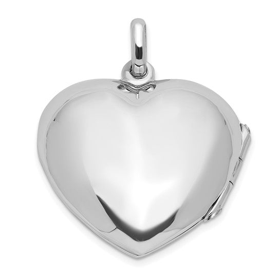 Sterling Silver Rhodium-Plated Polished Sparkle Heart Locket