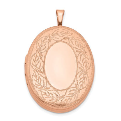 Sterling Silver Rose Gold-plated Satin and Polished 2-Frame Heart Locket