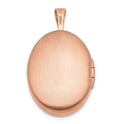 Sterling Silver Rose Gold-plated 20mm Polished Oval Locket