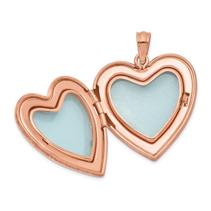 Sterling Silver Rose Gold-plated and Diamond 24mm D/C Heart Locket