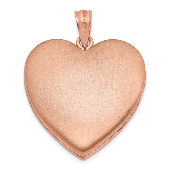 Sterling Silver Rose Gold-plated 26mm Swirled Oval Locket