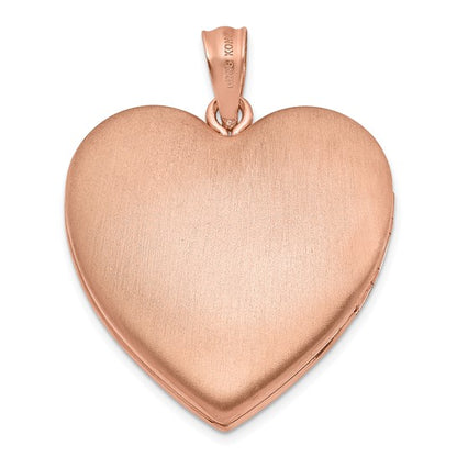 Sterling Silver Rose Gold-plated 26mm Swirled Oval Locket