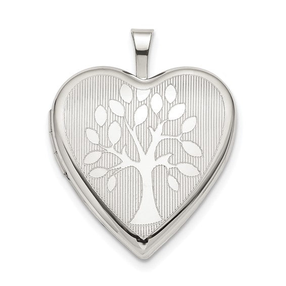 Sterling Silver 20mm Tree Heart Locket