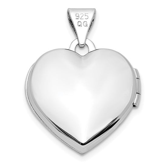 Sterling Silver Rhodium-plated Gold-tone Preciosa Crystal Mom Heart Locket