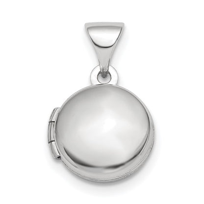 Sterling Silver Rhodium-plated Polished Domed 10mm Round Locket