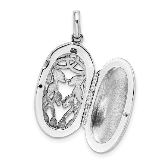 Sterling Silver Antiqued Filigree 23mm Locket Pendant