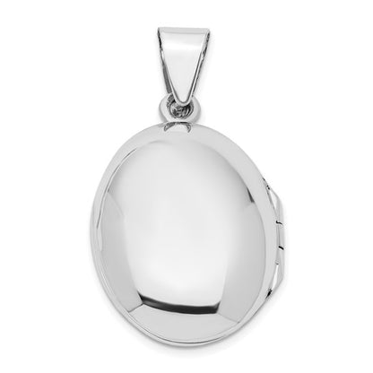 Sterling Silver Polished Filigree 22mm Oval Locket