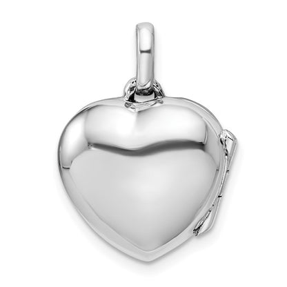Sterling Silver Antiqued Filigree Top Polished Back 16mm Heart Locket