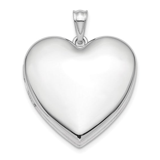 Sterling Silver Rhodium-plated 24mm Plain Ash Holder Heart Locket