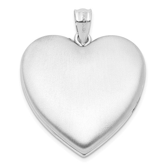 Sterling Silver Rhodium-plated Flower Ash Holder Heart Locket