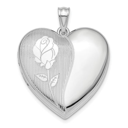 Sterling Silver Rhodium-plated Flower Ash Holder Heart Locket