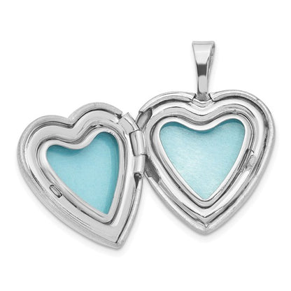 Sterling Silver Gold-tone Polished and Satin 16mm Heart Locket