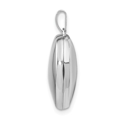 Sterling Silver Rhodium-plated Polished 18mm Heart Locket