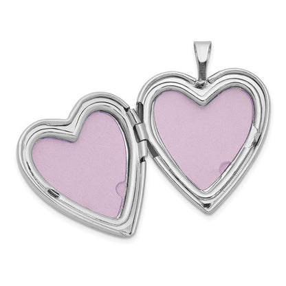 Sterling Silver Rhodium-plated Tree Design Heart Locket
