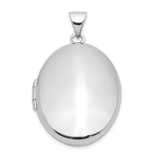 Sterling Silver Rhodium-plated Oval 23mm Locket