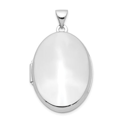 Sterling Silver Rhodium-plated Polished 26mm Oval Locket
