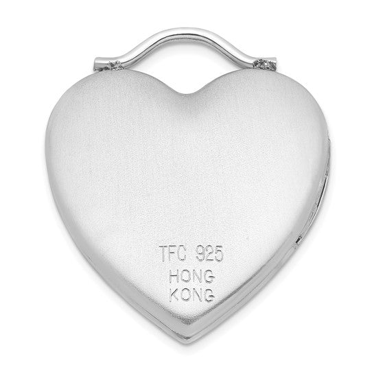 Sterling Silver Rhodium-plated Satin and Polished XXXOOO Heart Locket