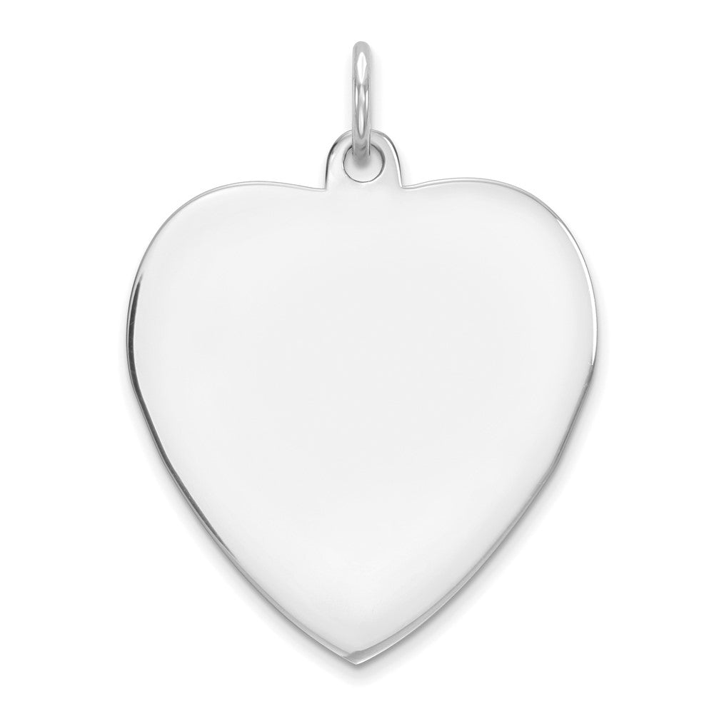 Sterling Silver RG Plated Eng. Heart Polish Front/Satin Back Disc Charm
