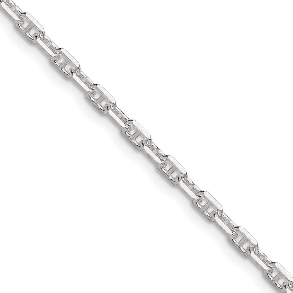 Sterling Silver Polished and D/C 3mm Mariner Link Chain