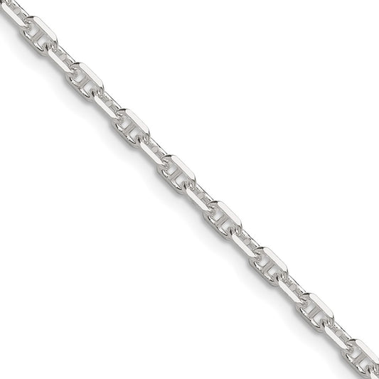 Sterling Silver Polished and D/C 3mm Mariner Link Chain