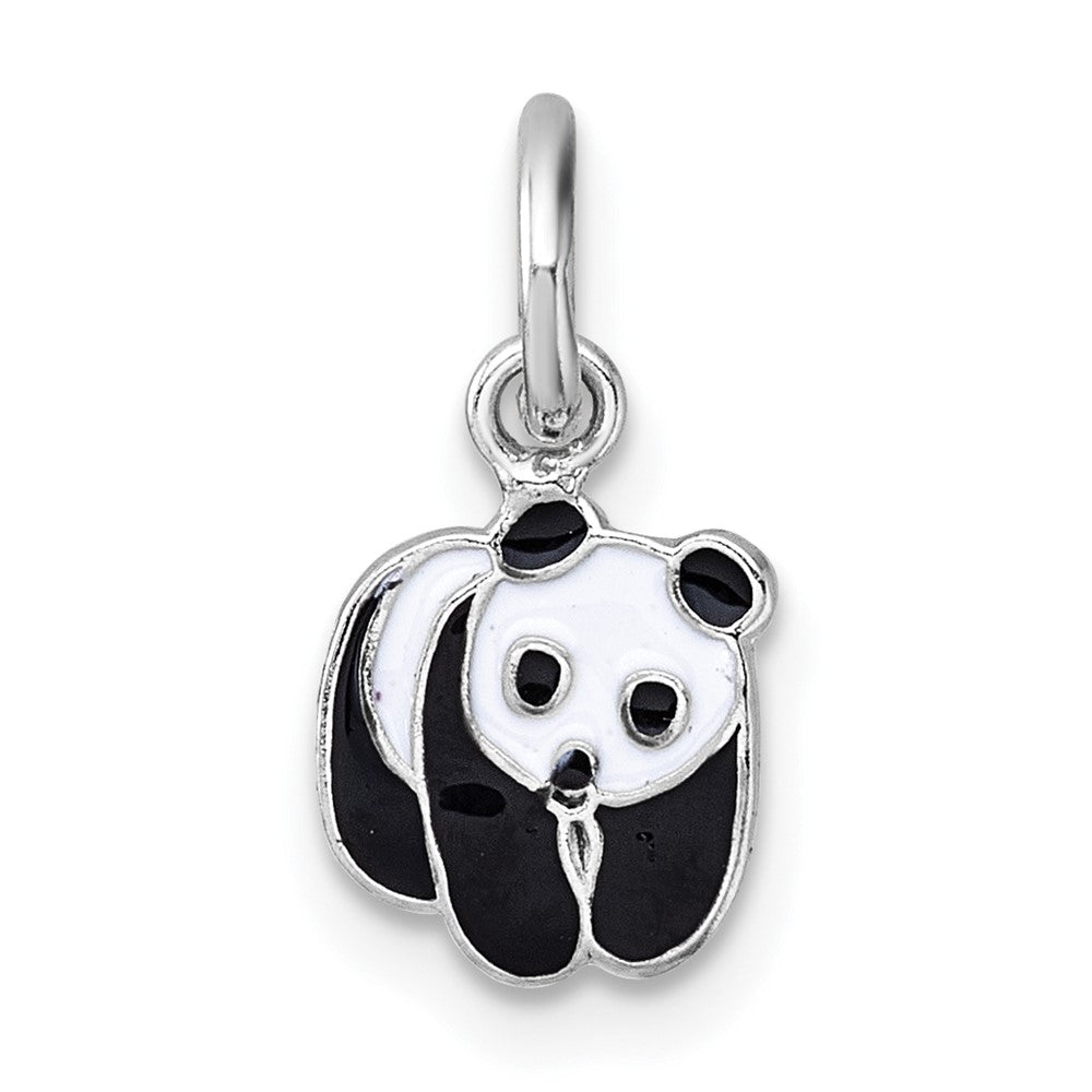 SS Madi K RH-plated Enamel Black And White Panda Children's Pendant