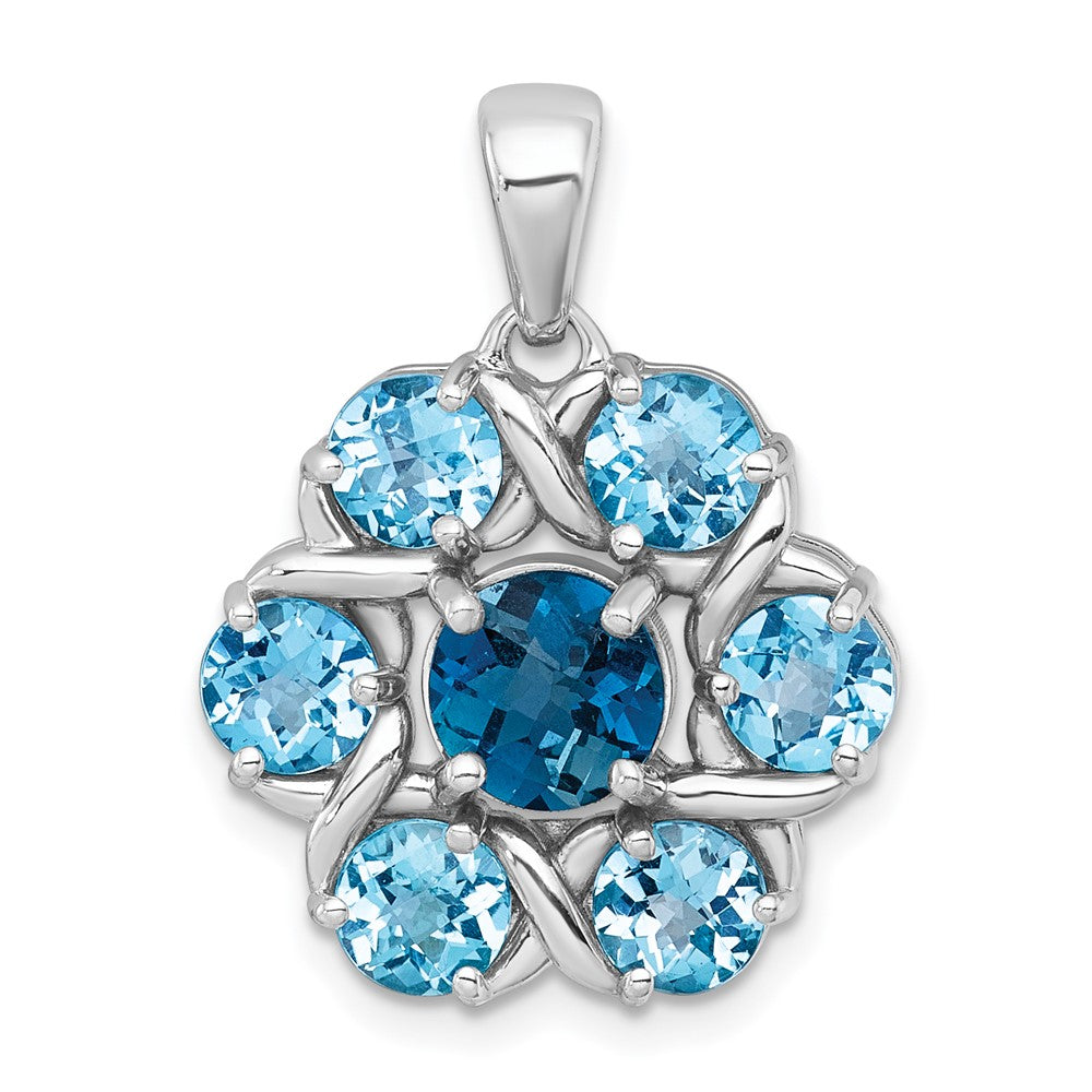 SS RH-pltd Polished London BT/Light Swiss BT Flower Pendant