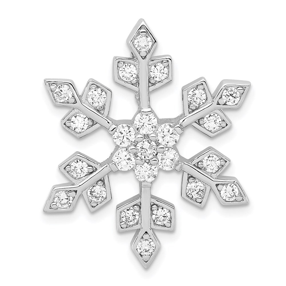 Sterling Silver Rhodium-plated CZ Slide Pendant