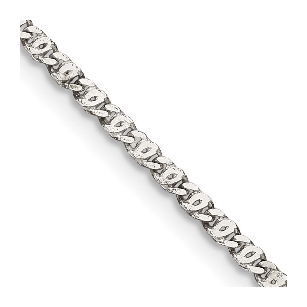 Sterling Silver 2mm Fancy Anchor Pendant Chain