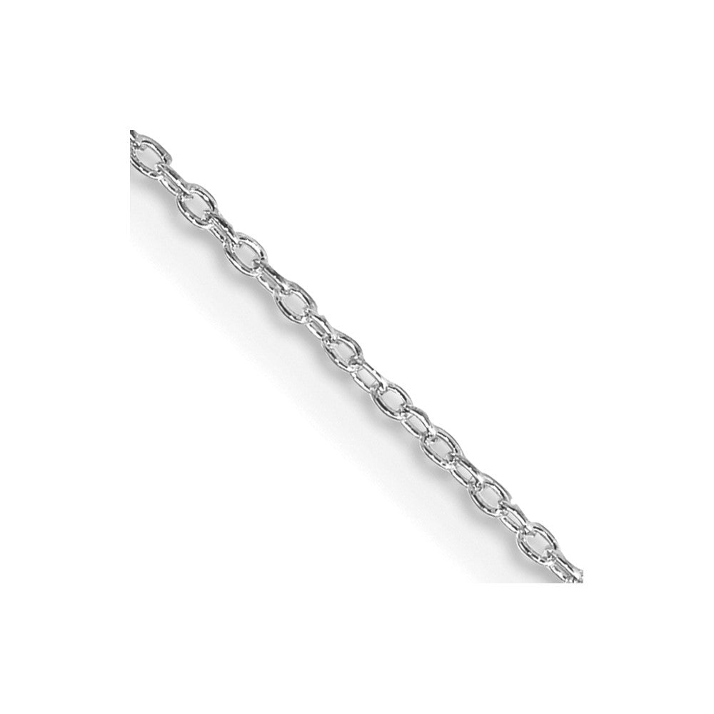Sterling Silver Rhodium-plated 1.1mm Forzantine Cable Chain w/4in ext.