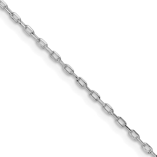 Sterling Silver Rhodium-plated 1mm Diamond-cut Long Link Cable Chain