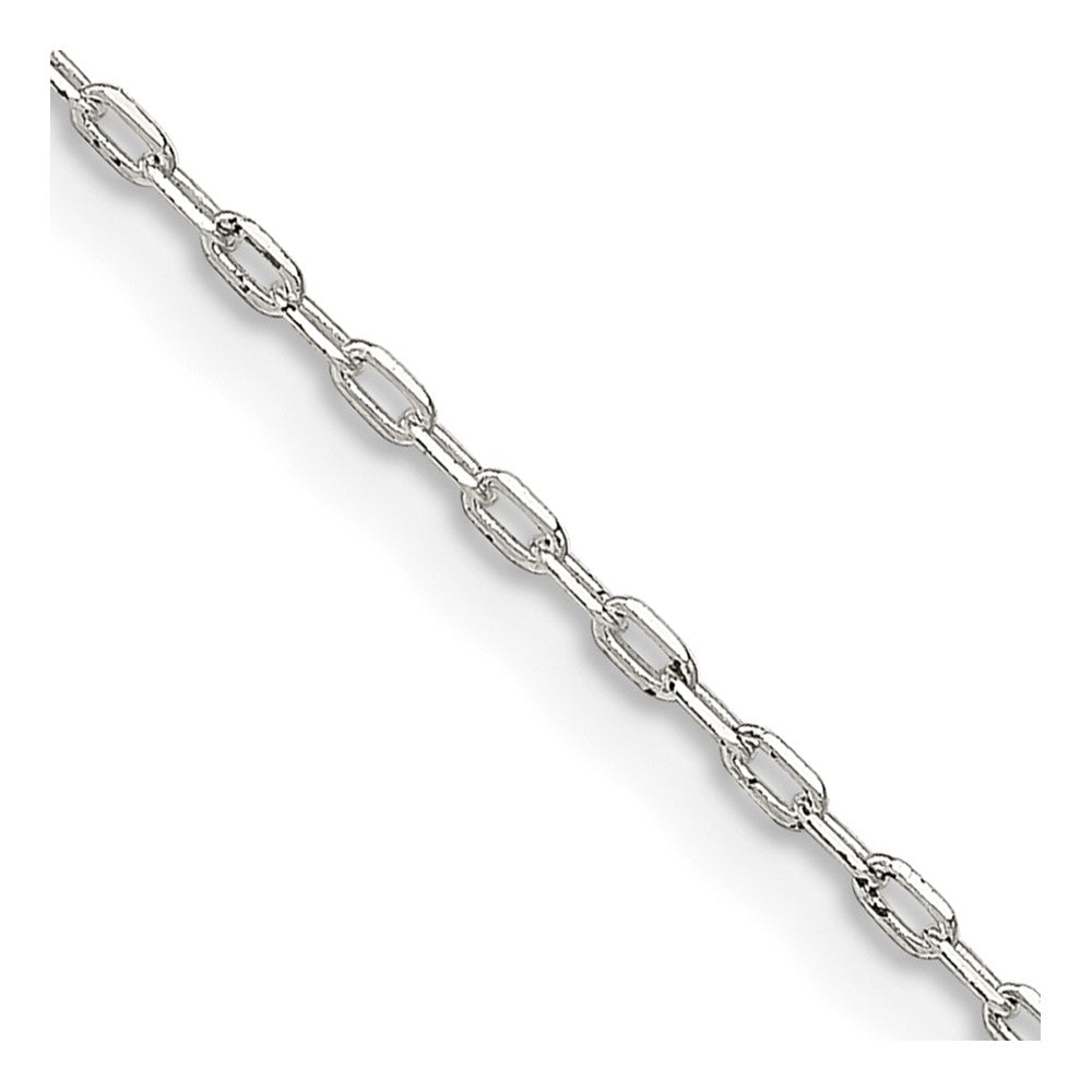 Sterling Silver 1mm Diamond-cut Long Link Cable Chain w/2in ext.