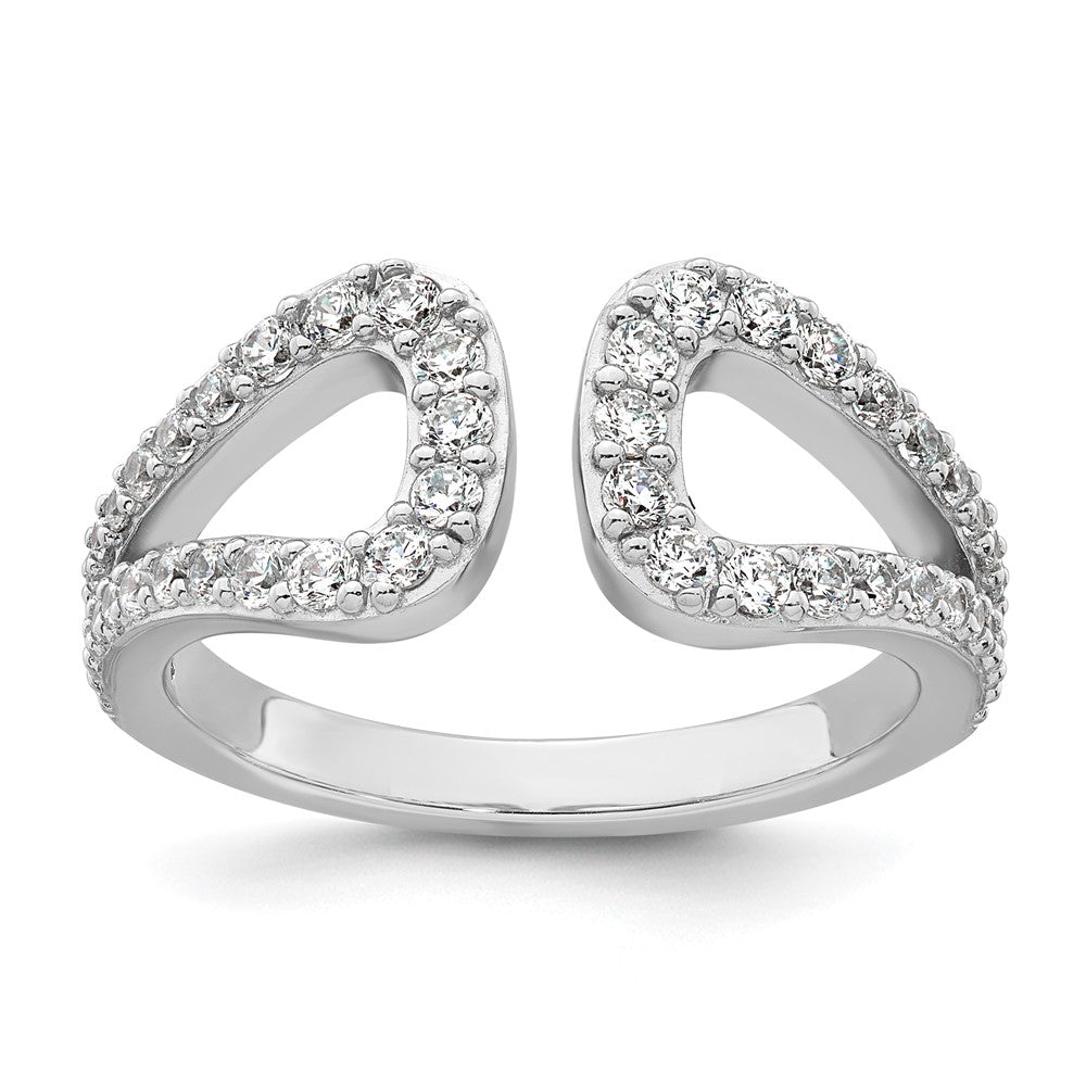 Sterling Silver Rhodium-plated Polished CZ Ring