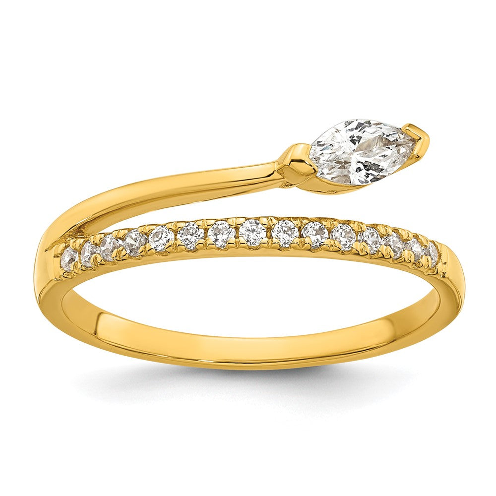 Sterling Silver Gold-plated Polished Fancy CZ Ring