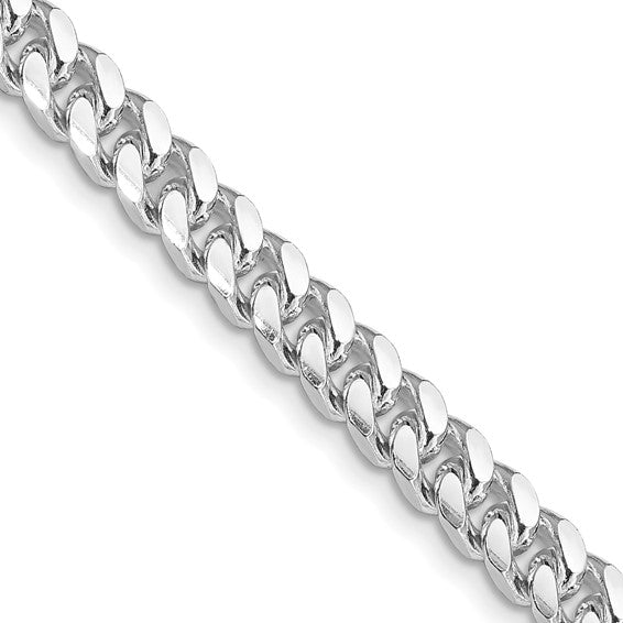 Sterling Silver Rhodium-plated 6mm Domed with Side D/C Curb Chain