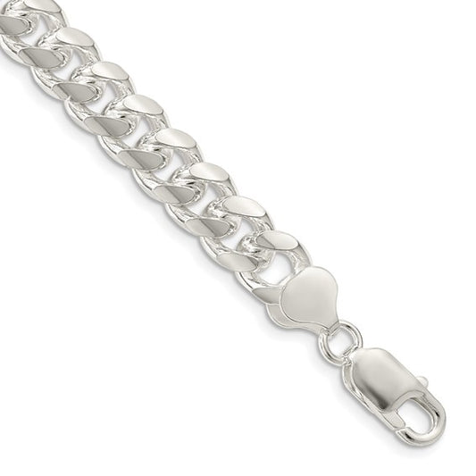 Sterling Silver 8.5mm Domed with Side D/C Curb Chain