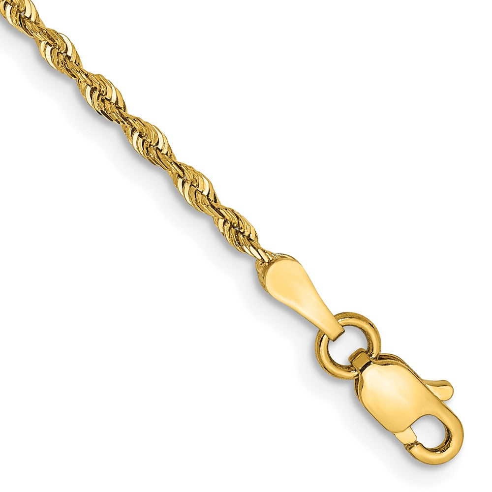 14k 1.85mm Diamond-cut Quadruple Rope Chain Anklet