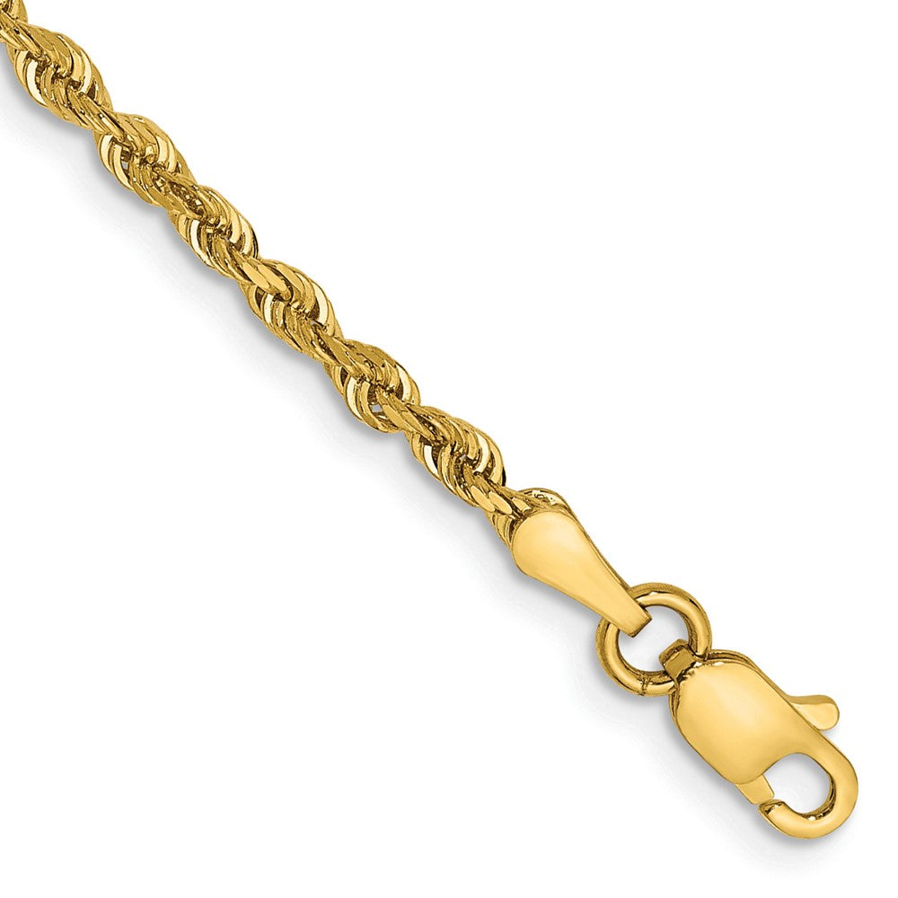 14k 2.25mm Diamond-cut Quadruple Rope Chain Anklet
