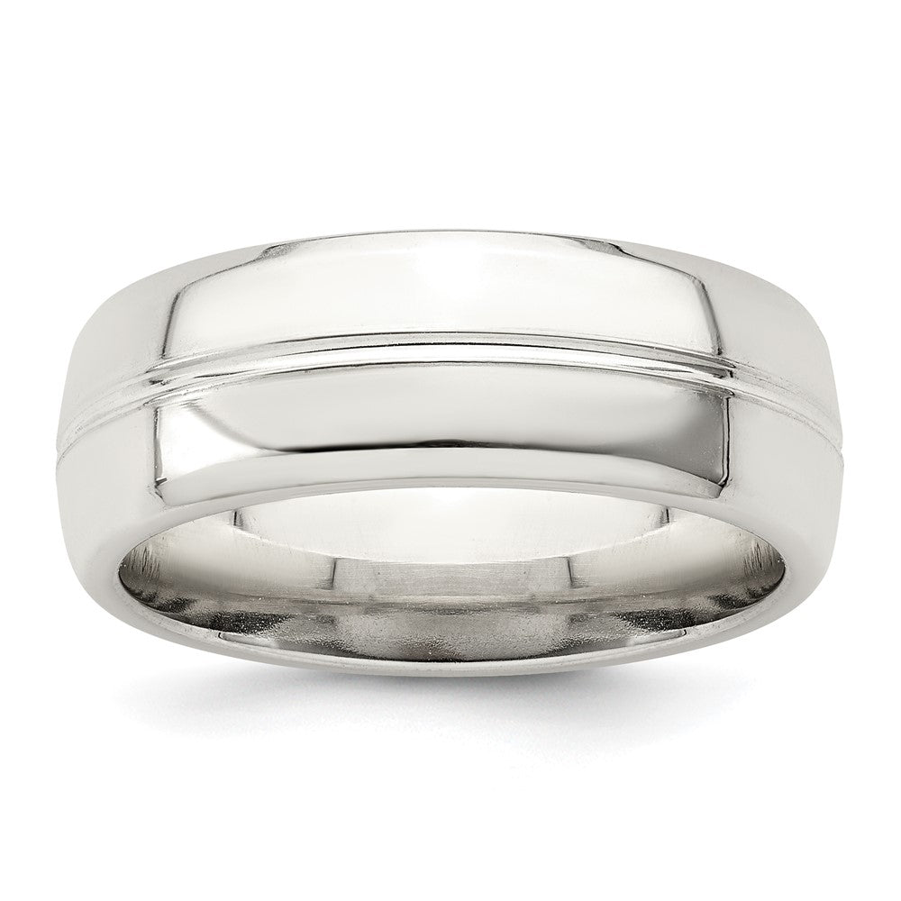 Sterling Silver 7mm Polished Fancy Band Size 11