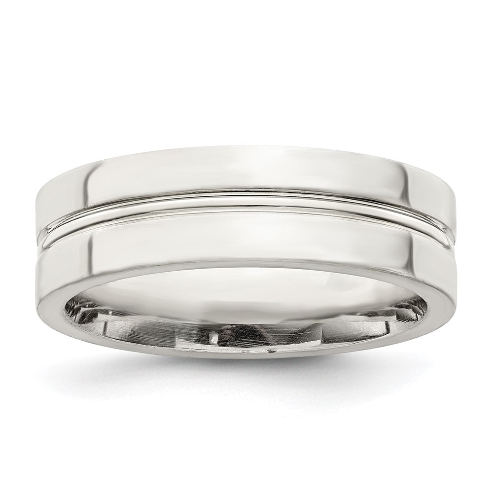 Sterling Silver 6mm Polished Fancy Band Size 12.5