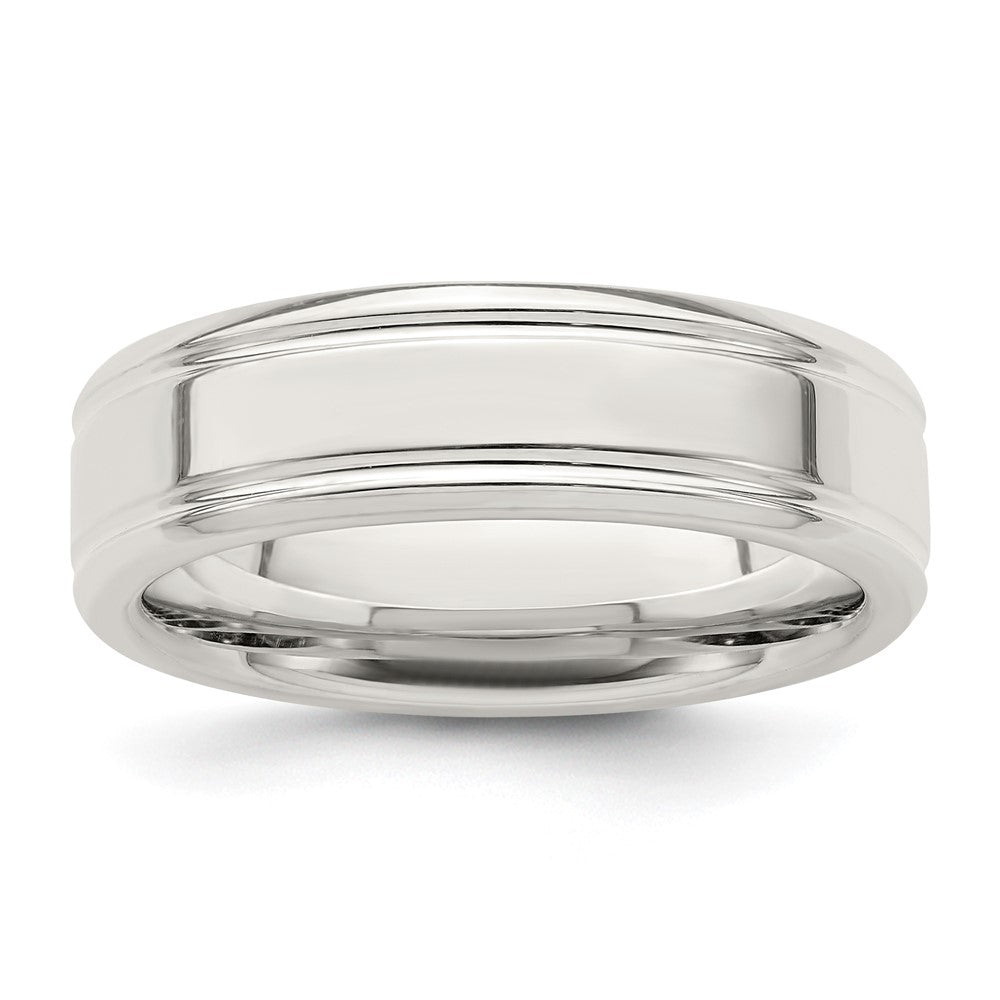 Sterling Silver 6mm Polished Fancy Band Size 12.5