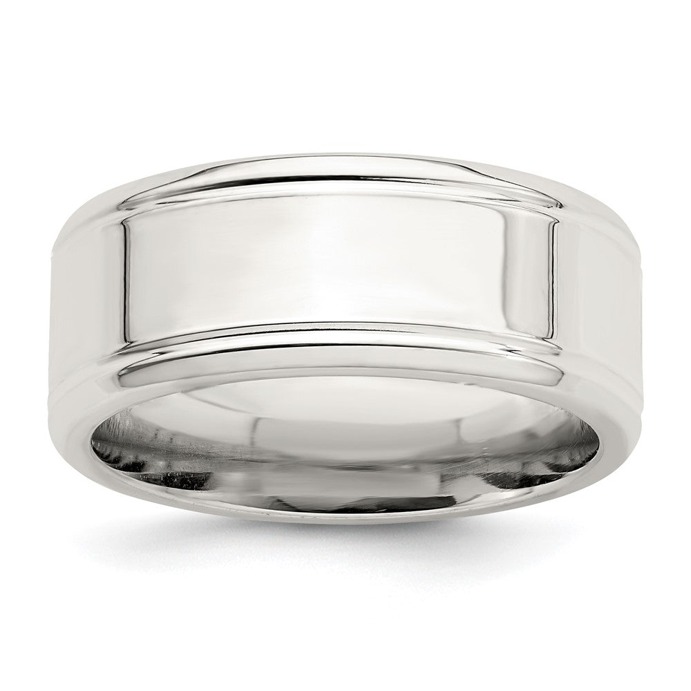Sterling Silver 8mm Polished Fancy Band Size 9.5