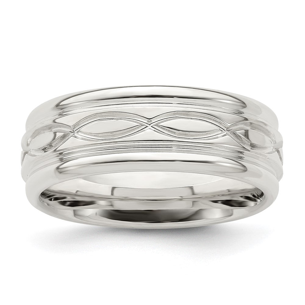 Sterling Silver 7mm Polished Intertwined Band Size 8.5