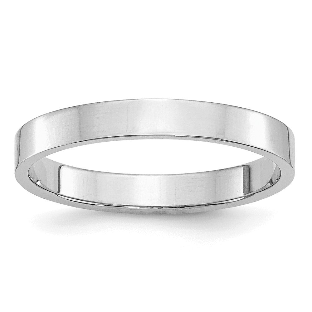 Sterling Silver Rhodium-plated 3mm Flat Size 11 Band