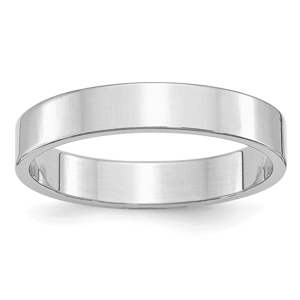 Sterling Silver Rhodium-plated 4mm Flat Size 8 Band